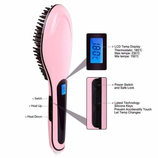 Paddle Brush Hair Straightener – Ionic Heating Comb
