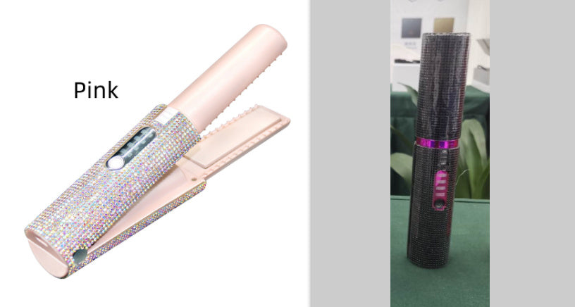 2-in-1 Hair Straightening Brush – Electric Straightener & Curler