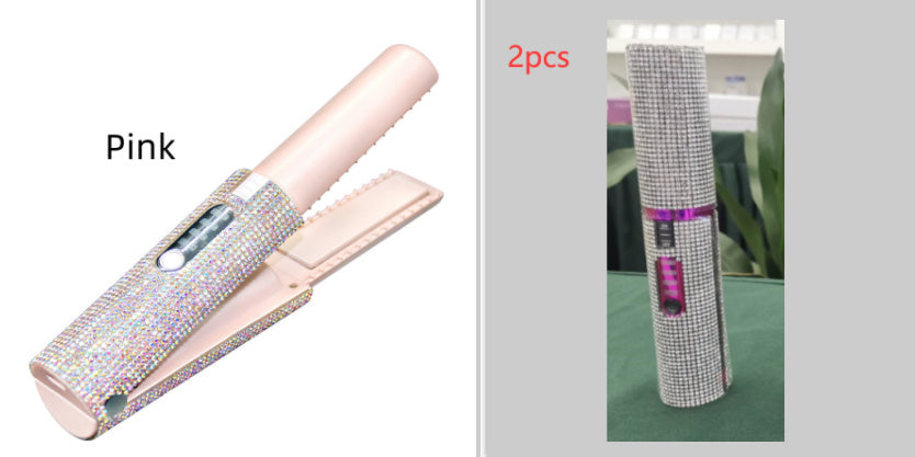 2-in-1 Hair Straightening Brush – Electric Straightener & Curler