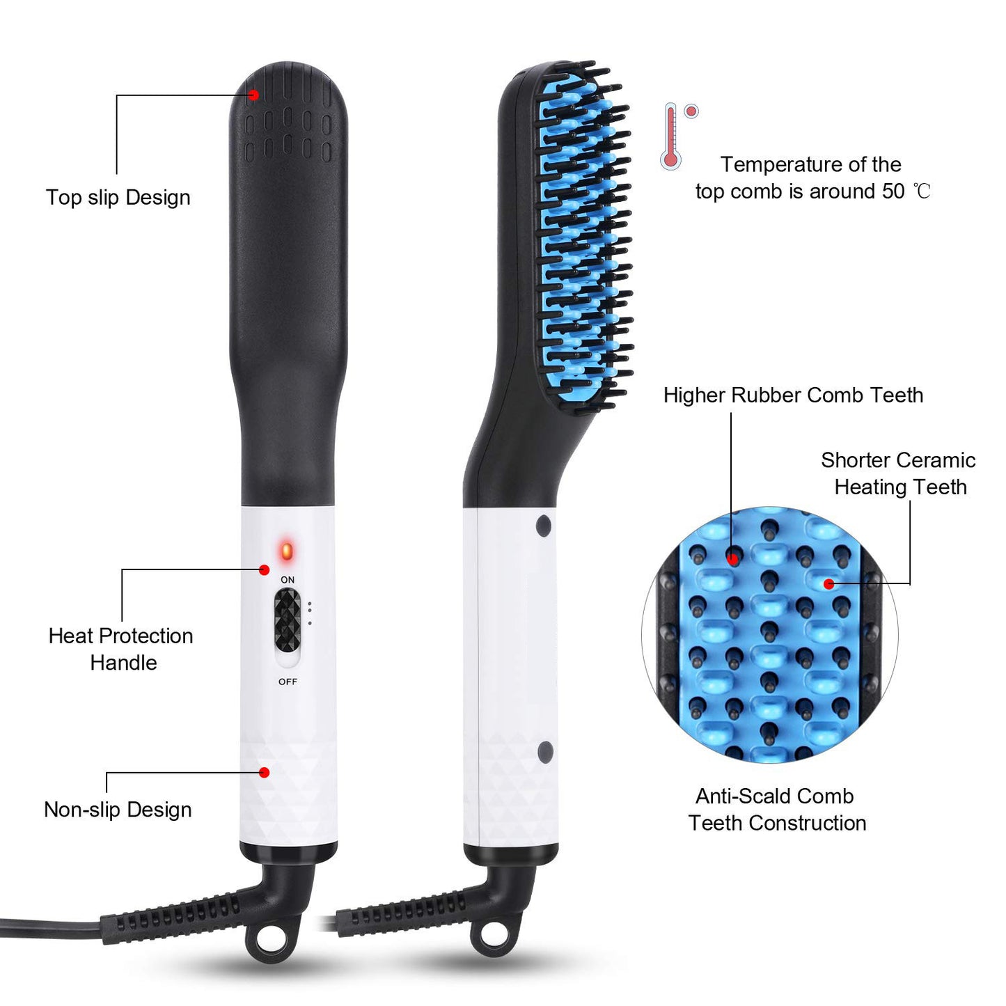 Multifunctional Hair & Beard Straightener Comb