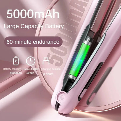 Wireless 2-in-1 Hair Straightener & Curler – USB Rechargeable
