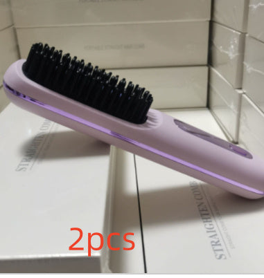 2-in-1 Wireless Hair Straightener Comb – Fast Heating & Portable