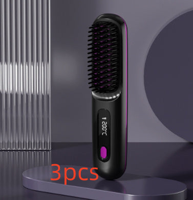 2-in-1 Wireless Hair Straightener Comb – Fast Heating & Portable