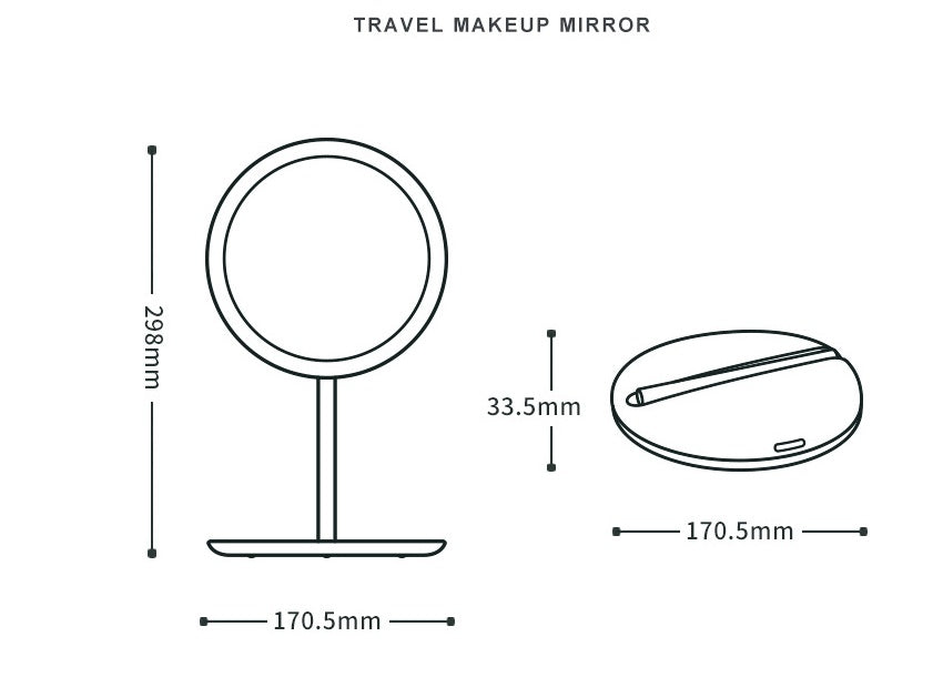 LED Folding Makeup Mirror – Portable & Adjustable Light