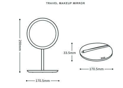 LED Folding Makeup Mirror – Portable & Adjustable Light