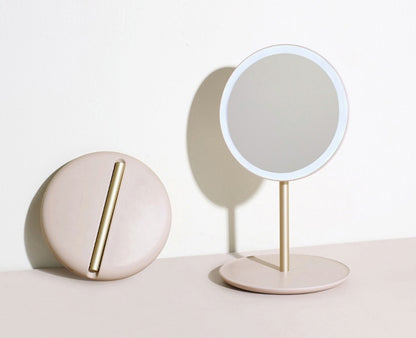 LED Folding Makeup Mirror – Portable & Adjustable Light