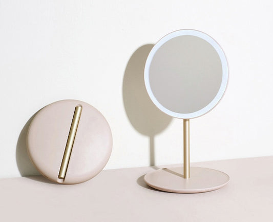 LED Folding Makeup Mirror – Portable & Adjustable Light