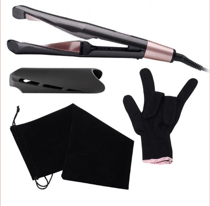 2-in-1 Hair Straightener & Curler – Wet/Dry Styling Comb