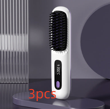 2-in-1 Wireless Hair Straightener Comb – Fast Heating & Portable