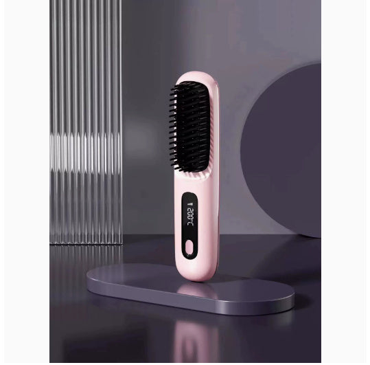 2-in-1 Wireless Hair Straightener Comb – Fast Heating & Portable