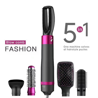 5-in-1 Hair Dryer & Styling Brush – Professional Salon Tool