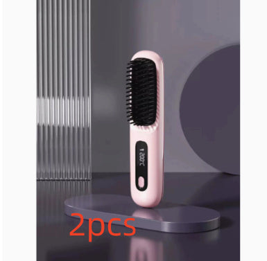 2-in-1 Wireless Hair Straightener Comb – Fast Heating & Portable