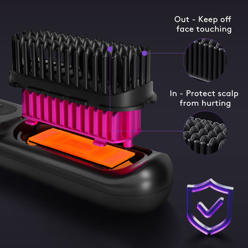 2-in-1 Wireless Hair Straightener Comb – Fast Heating & Portable