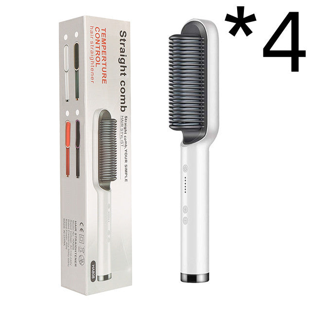 2-in-1 Hair Straightener & Curling Hot Comb – Negative Ion Styling Brush