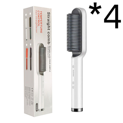 2-in-1 Hair Straightener & Curling Hot Comb – Negative Ion Styling Brush