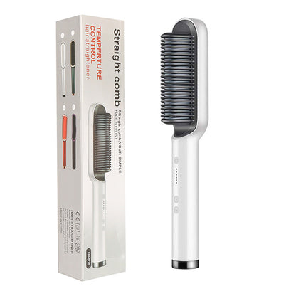 2-in-1 Hair Straightener & Curling Hot Comb – Negative Ion Styling Brush
