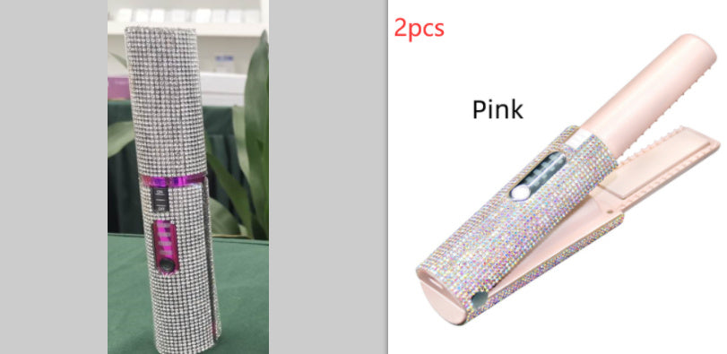 2-in-1 Hair Straightening Brush – Electric Straightener & Curler