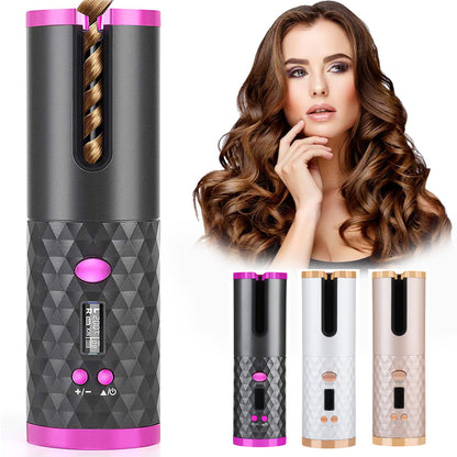 Rechargeable Automatic Hair Curler – Portable Ceramic Curling Iron
