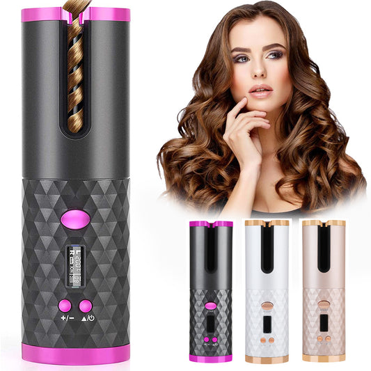 Rechargeable Automatic Hair Curler – Portable Ceramic Curling Iron