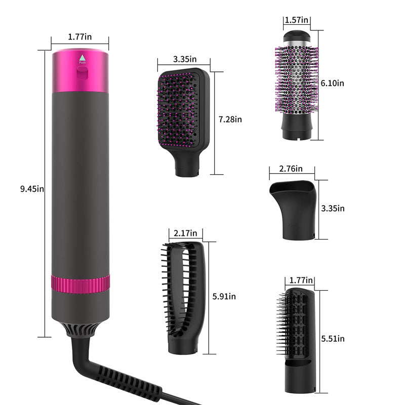 5-in-1 Hair Dryer & Styling Brush – Professional Salon Tool
