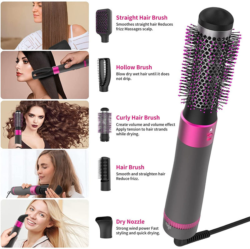 5-in-1 Hair Dryer & Styling Brush – Professional Salon Tool