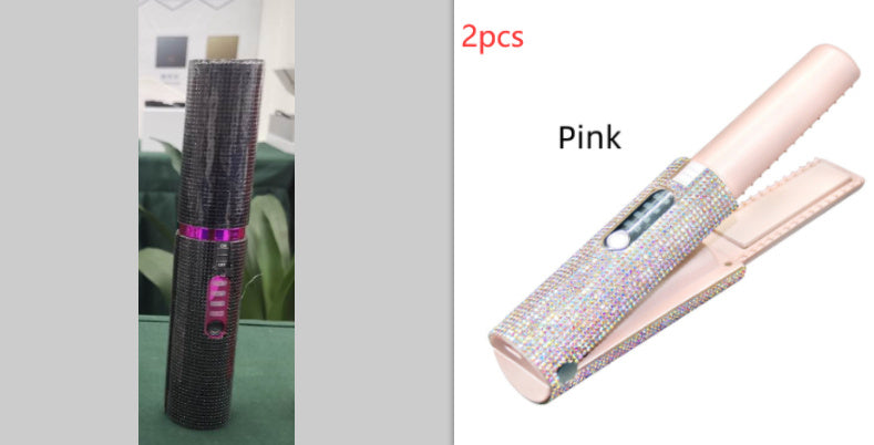 2-in-1 Hair Straightening Brush – Electric Straightener & Curler