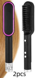 2-in-1 Hair Straightener & Curling Hot Comb – Negative Ion Styling Brush